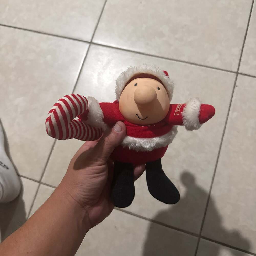 Vintage 1985 Ziggy Santa Claus Plush with Candy Cane